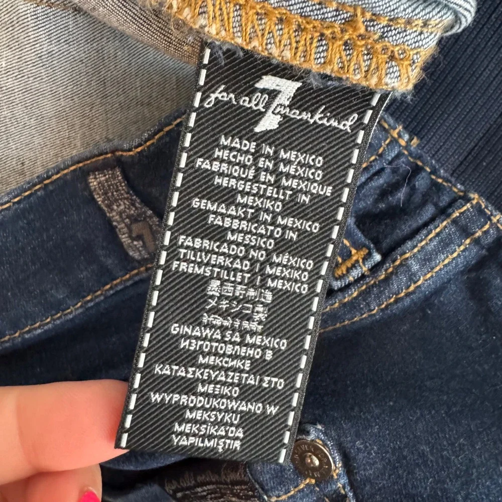 7 For All Mankind The Ankle Skinny Jeans Dark Wash Maternity Size 28‎
